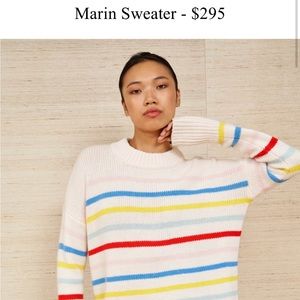 La Ligne Marin Sweater size small - cream multi stripe
